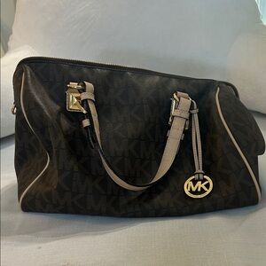 Michael Kors Signature Black and Tan Satchel